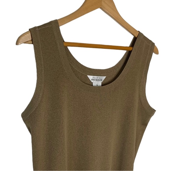 Exclusively MISOOK Tan Brown Macchiato Acrylic Knit Sleeveless Shell Tank Top M - Picture 2 of 6